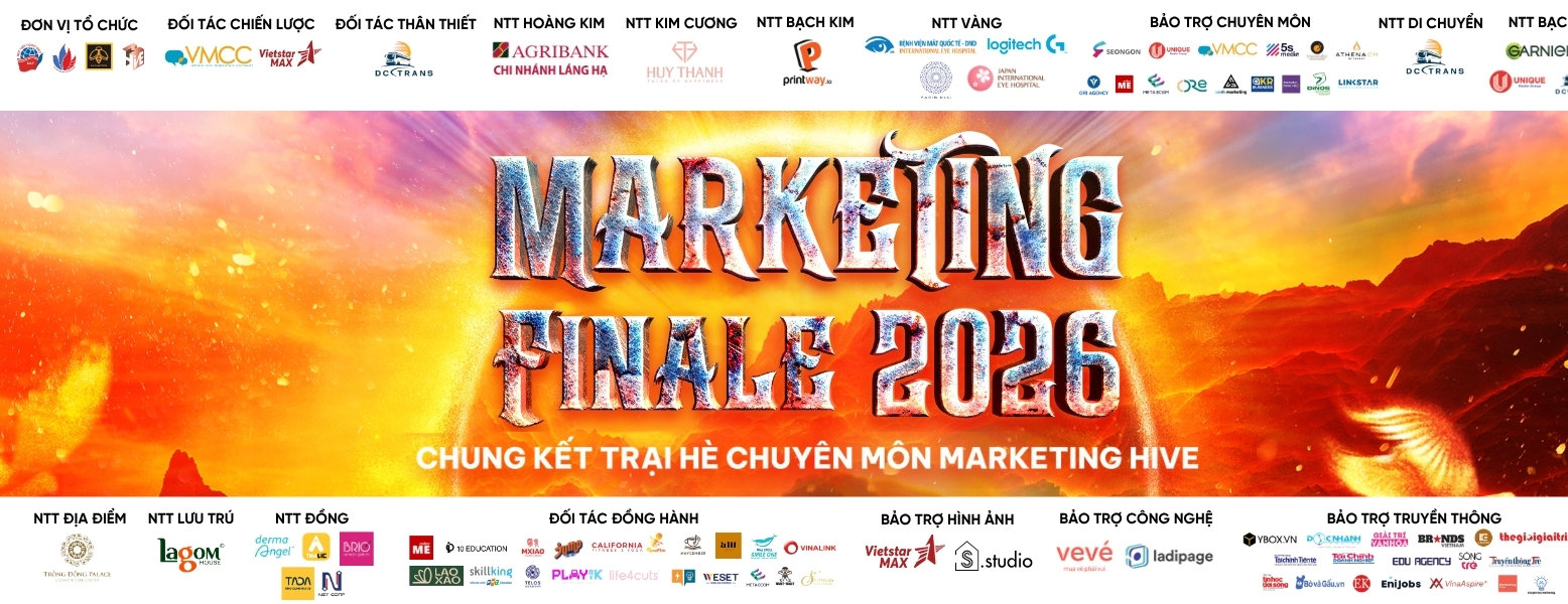 Banner sự kiện CHUNG KẾT TRẠI HÈ CHUYÊN MÔN MARKETING - MARKETING HIVE 2026